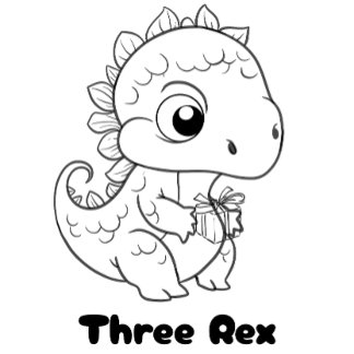 T-shirt Pour Les Tous Petits Tenue de fête d'anniversaire Trois Rex pour enfant