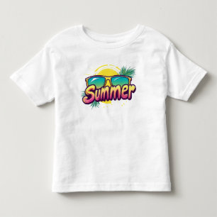 T-shirt Pour Les Tous Petits Texte d'été - Lunettes de soleil d'été colorées