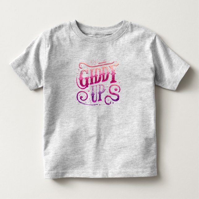 T-shirt Pour Les Tous Petits Texte Giddy Up (Devant)