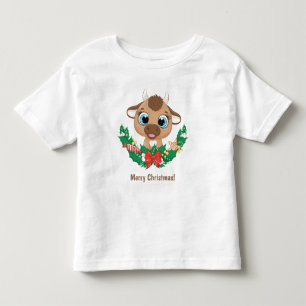 T-shirt Pour Les Tous Petits Texte personnalisé Mélange Taureau de Noël