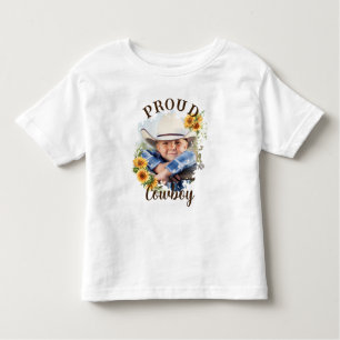 T-shirt Pour Les Tous Petits Texte photo personnalisé Cowboy Accent tournesol