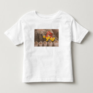 T-shirt Pour Les Tous Petits Thaïlande, pieds de Bouddha et offrande de Souci