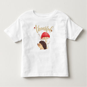 T-shirt Pour Les Tous Petits Thanksgiving Cute Kawaii Hedgehog Automne Merci