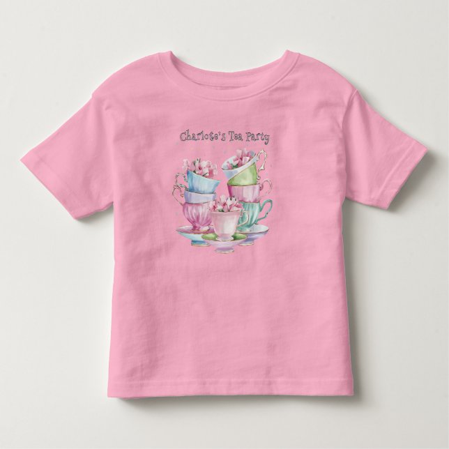 T-shirt Pour Les Tous Petits Thé pour deux élégante fête d'anniversaire de fill (Devant)