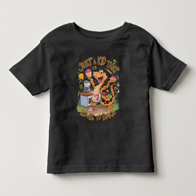T-shirt Pour Les Tous Petits Thé Whimsical Avec Serpent À Cuisson De Gâteau (Devant)
