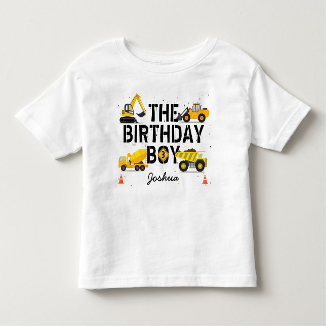 T-shirt Pour Les Tous Petits Thème de construction Anniversaire de enfant de ca (Devant)