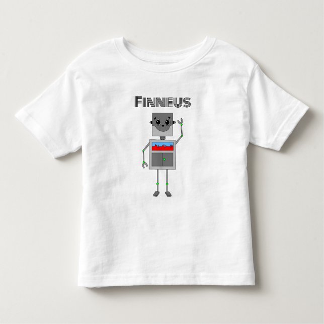 T-shirt Pour Les Tous Petits Thème Robot personnalisé (Devant)