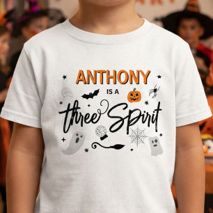 T-shirt Pour Les Tous Petits Three Spirit ! Anniversaire Halloween 3 ans