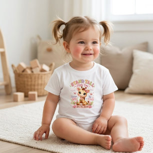 T-shirt Pour Les Tous Petits Tiens-toi droite petite girafe mignonne floral enf