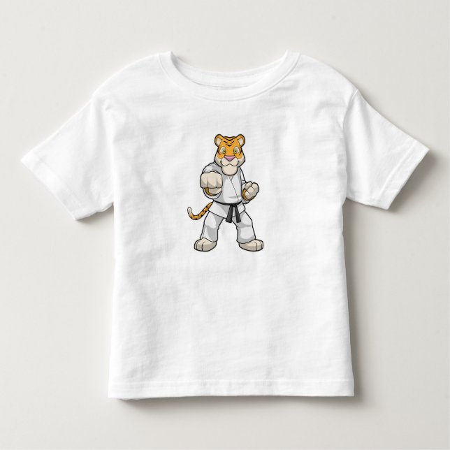 T-shirt Pour Les Tous Petits Tiger dans les arts martiaux Karate (Devant)