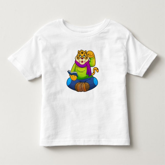 T-shirt Pour Les Tous Petits Tiger Nerd avec Livre (Devant)