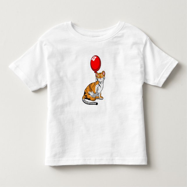 T-shirt Pour Les Tous Petits Tigre avec ballon (Devant)