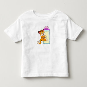 T-shirt Pour Les Tous Petits Tigre avec Bébé bouteille de lait