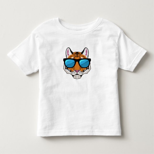 T-shirt Pour Les Tous Petits Tigre avec lunettes de soleil (Devant)