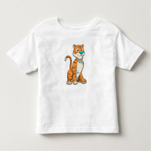 T-shirt Pour Les Tous Petits Tigre avec papillon