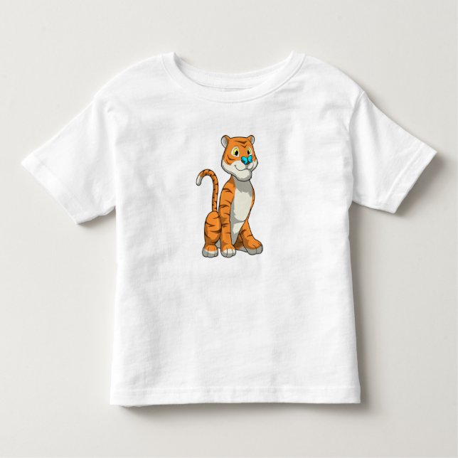 T-shirt Pour Les Tous Petits Tigre avec papillon (Devant)