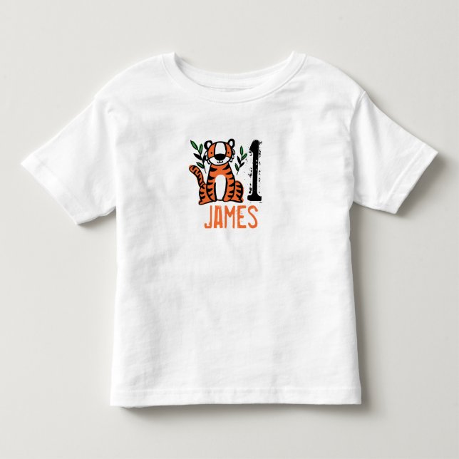 T-shirt Pour Les Tous Petits Tigre Cute Personnalisé (Devant)