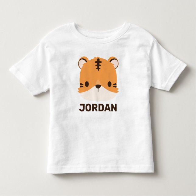 T-shirt Pour Les Tous Petits Tigre mignon avec nom personnalisé (Devant)