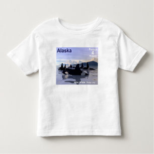 T-shirt Pour Les Tous Petits Timbre des baleines tueuses de l'Alaska