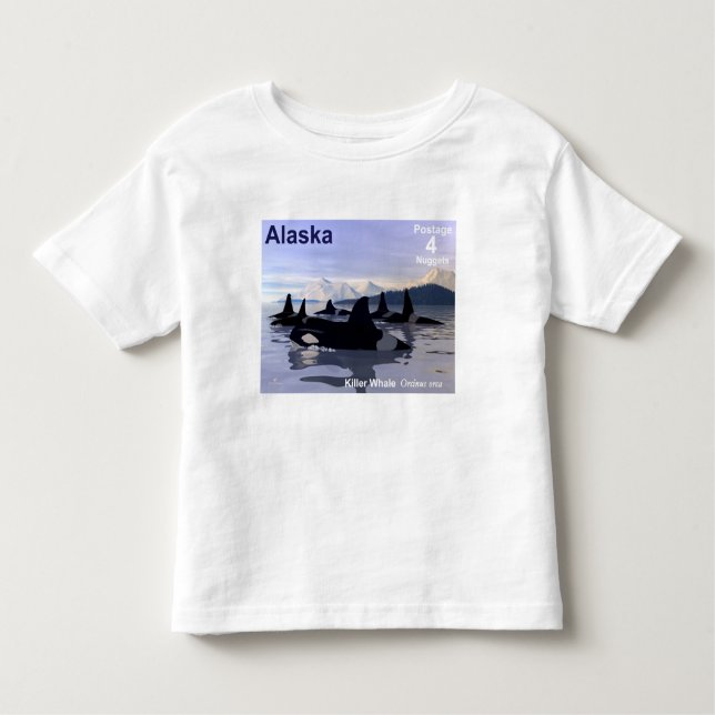 T-shirt Pour Les Tous Petits Timbre des baleines tueuses de l'Alaska (Devant)