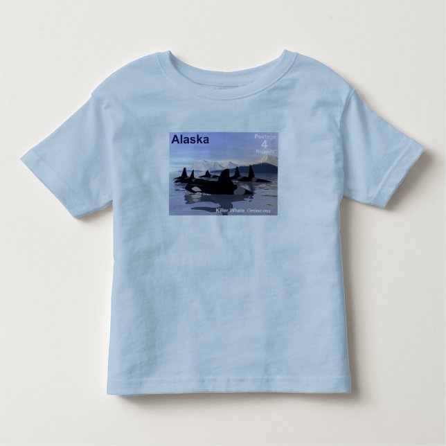 T-shirt Pour Les Tous Petits Timbre des baleines tueuses de l'Alaska (Devant)