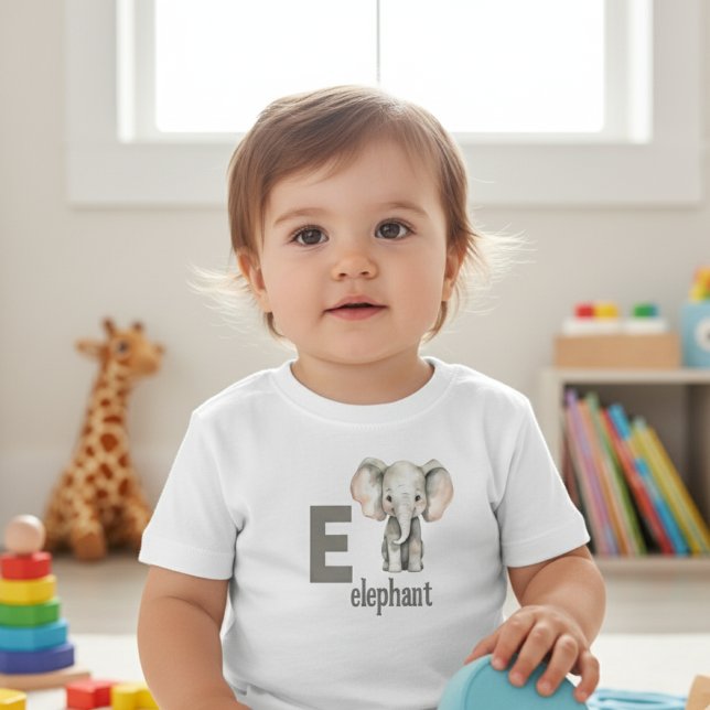 T-shirt Pour Les Tous Petits Tiny Trunk Treasures : Elephant Alphabet Tee (Créateur téléchargé)