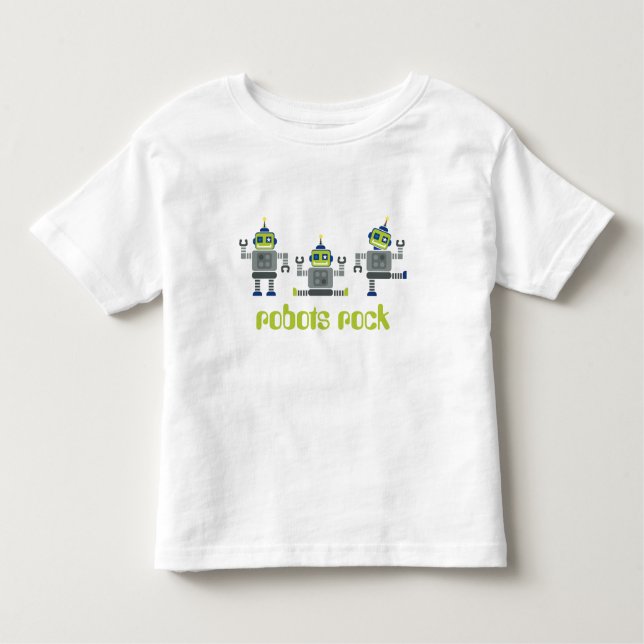 T-shirt Pour Les Tous Petits TODDLER CLOTHING :: robots x 3 (Devant)