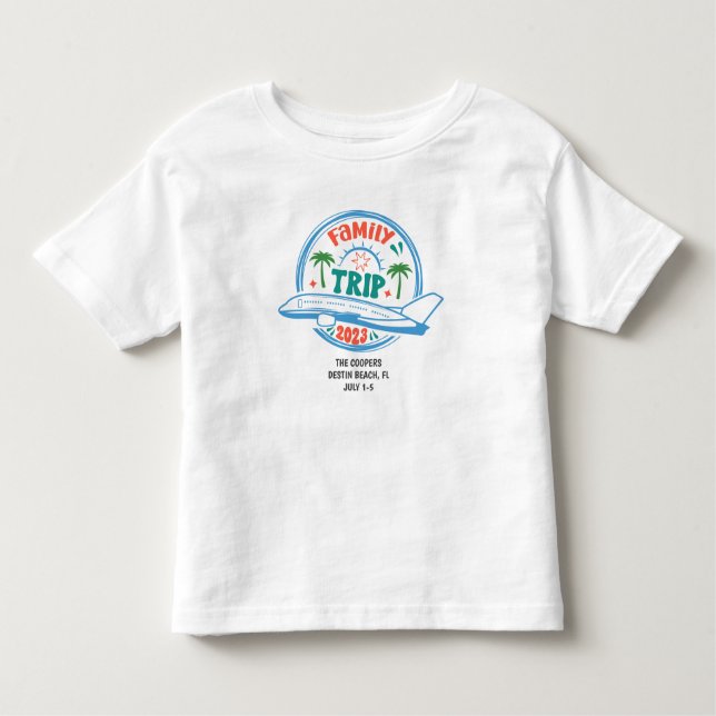 T-shirt Pour Les Tous Petits Toddler Famille Vacances Plage Été Personnalisé (Devant)