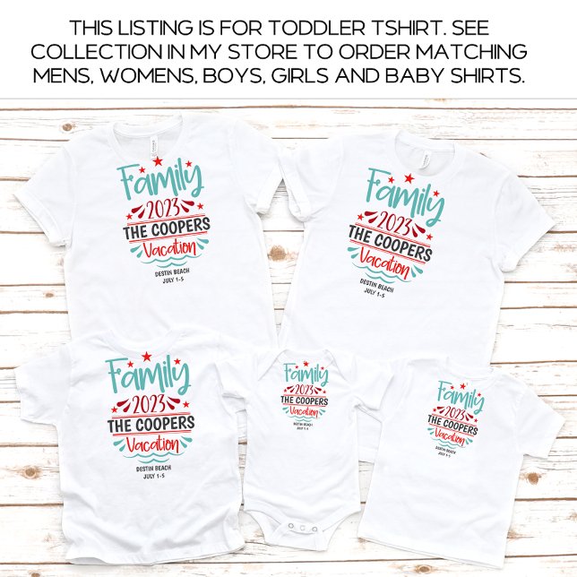 T-shirt Pour Les Tous Petits Toddler Famille Vacances Plage Été Personnalisé (Créateur téléchargé)