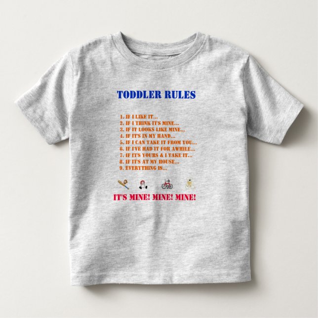T-shirt Pour Les Tous Petits Toddler Rules Tee (Devant)