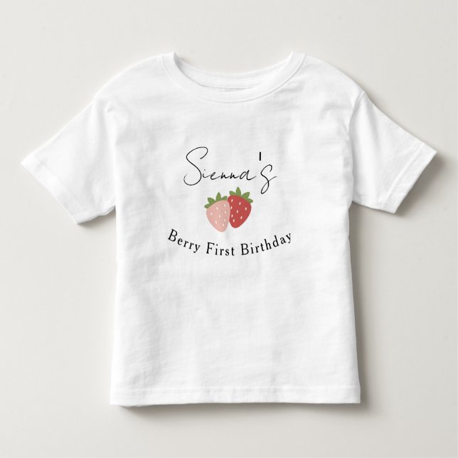 T-shirt Pour Les Tous Petits Toddler Strawberry Berry First Birthday (Devant)