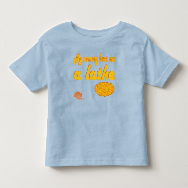 T-shirt Pour Les Tous Petits Toddlers' Hanukkah Shirt - "Mommy loves me a latke (Devant)
