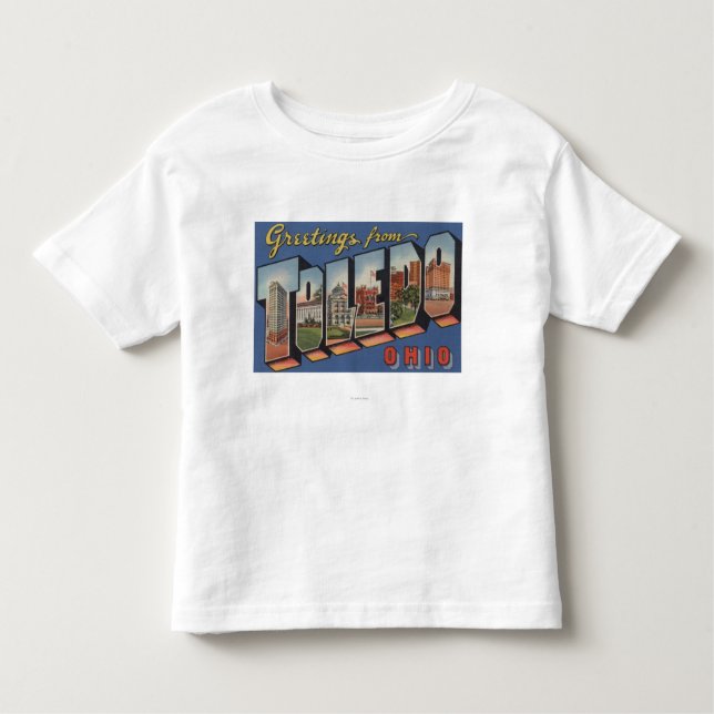 T-shirt Pour Les Tous Petits Toledo, lettre ScenesToledo, OH d'OhioLarge (Devant)