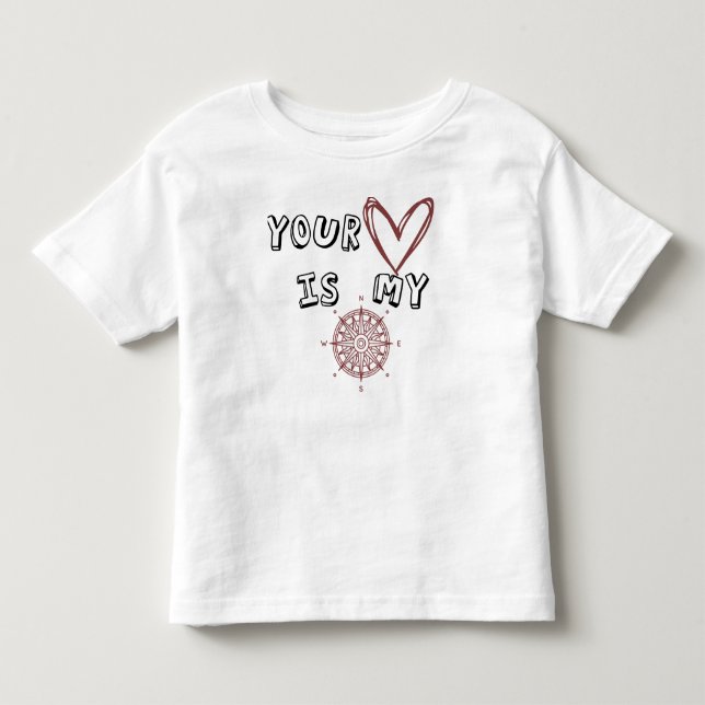 T-shirt Pour Les Tous Petits Ton coeur est mon boussole (Devant)