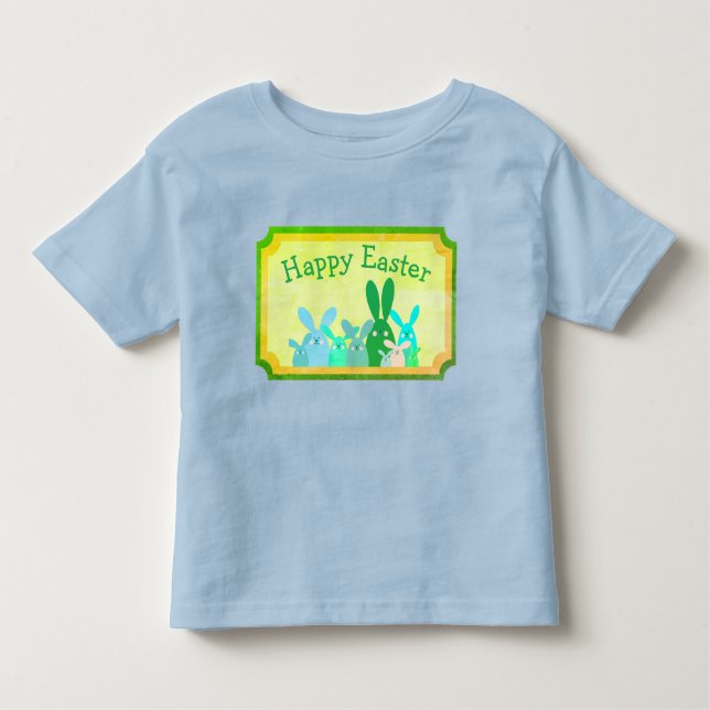 T-shirt Pour Les Tous Petits Top de Pâques Bleu Joyeux (Devant)