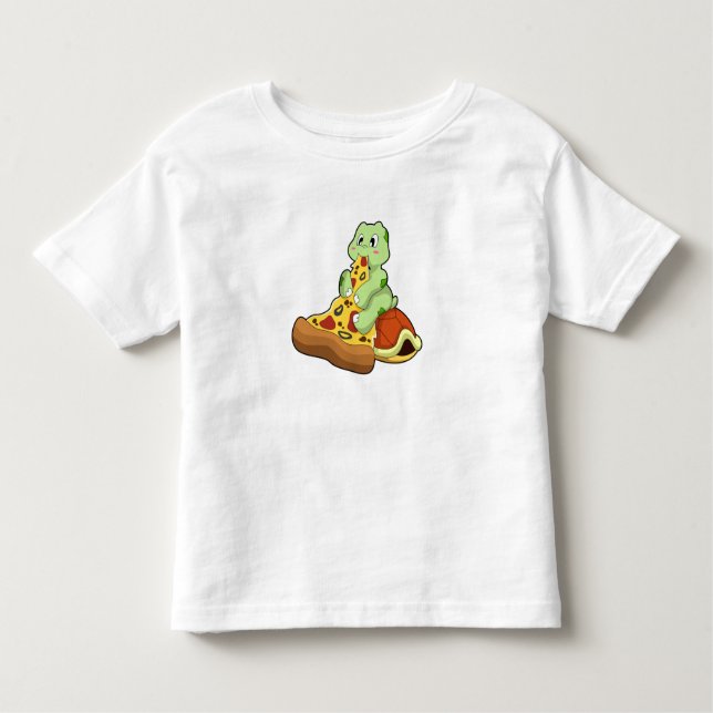 T-shirt Pour Les Tous Petits Tortue à la pizza (Devant)