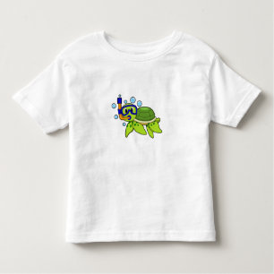 T-shirt Pour Les Tous Petits Tortue à la plongée avec tuba