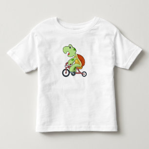 T-shirt Pour Les Tous Petits Tortue avec Bicyclette