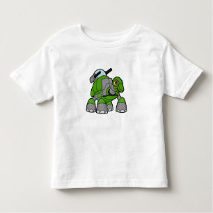T-shirt Pour Les Tous Petits Tortue comme robot avec canons