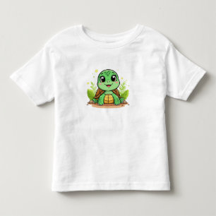 T-shirt Pour Les Tous Petits Tortue de dessin animé adorable souriant avec entr