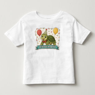 T-shirt Pour Les Tous Petits Tortue de fête Tortue mignonne avec un chapeau de