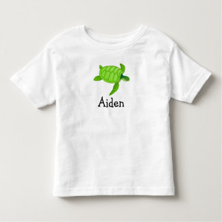 T-shirt Pour Les Tous Petits Tortue de mer mignonne personnalisée avec le nom