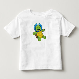 T-shirt Pour Les Tous Petits Tortue en astronaute avec boule de verre