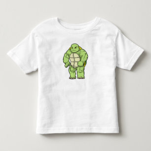 T-shirt Pour Les Tous Petits Tortue en Bodybuilder avec Six pack