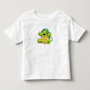 T-shirt Pour Les Tous Petits Tortue en musique avec casque