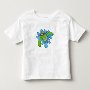 T-shirt Pour Les Tous Petits Tortue Piscine lunettes de natation