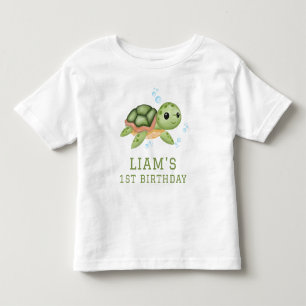 T-shirt Pour Les Tous Petits Tortue sous la mer premier anniversaire