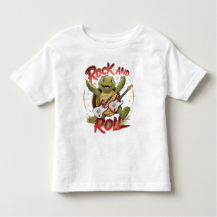 T-shirt Pour Les Tous Petits Tortue super Frottant Le Rocher Et Le Rouleau