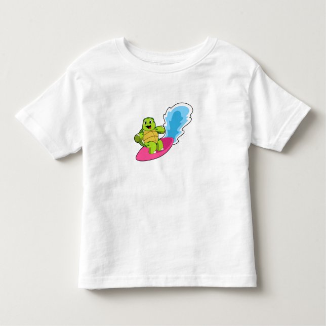 T-shirt Pour Les Tous Petits Tortue surfeur avec Surfer (Devant)