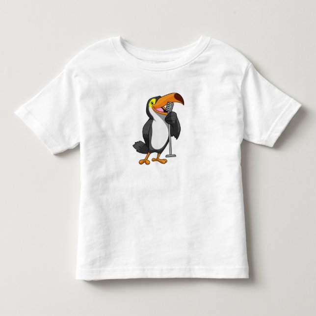 T-shirt Pour Les Tous Petits Toucan at Music with Microphone (Devant)